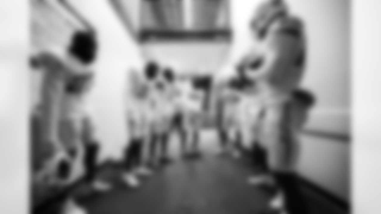 S RJ Mickens (27), S Tony Jefferson (23), DB Deane Leonard (33), S Derwin James Jr. (3) and CB Donte Jackson (26)