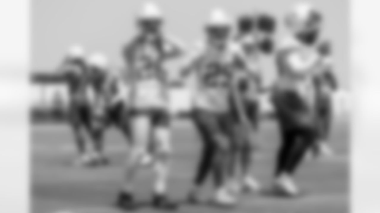 The Los Angeles Chargers practice at Training Camp on Wednesday, August 13, 2025 at The Bolt in El Segundo, CA.