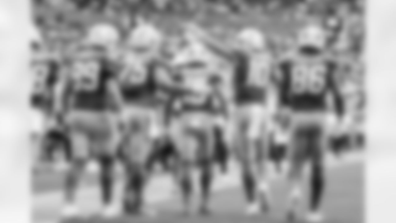 TE Will Dissly (89), C Bradley Bozeman (75), WR Ladd McConkey (15), QB Justin Herbert (10) and TE Oronde Gadsden (86)