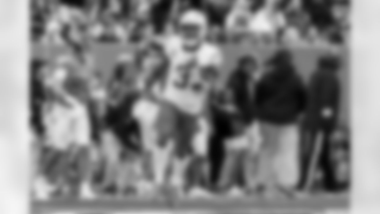 Chargers S Derwin James, Jr. (#3) in action during their Pro Bowl season.