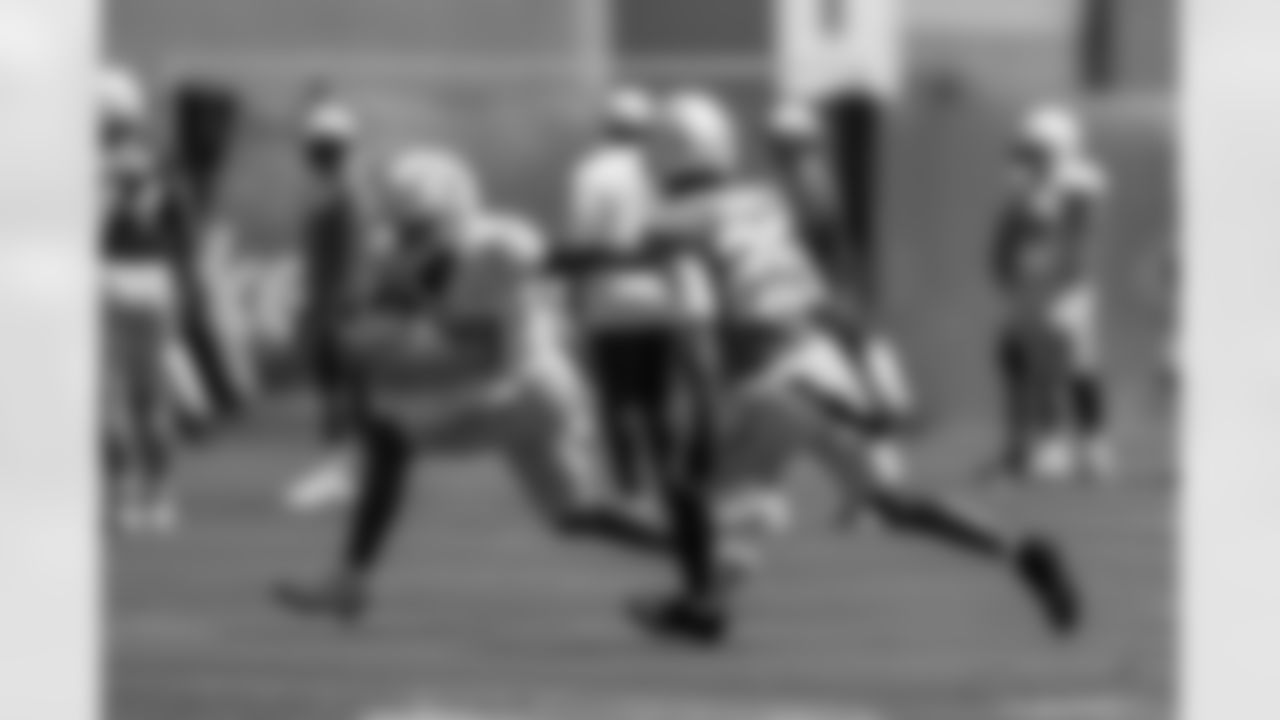 The Los Angeles Chargers practice at Training Camp on Monday, August 18, 2025 at The Bolt in El Segundo, CA.