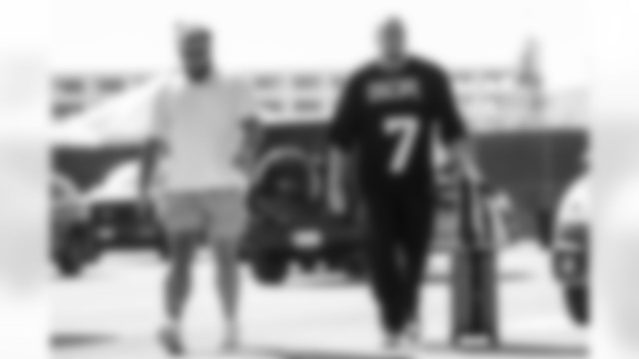 C Andre James (78) and OL Austin Deculus (74)