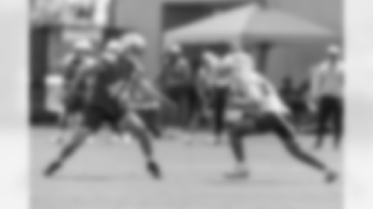 The Los Angeles Chargers practice at Training Camp on Wednesday, August 13, 2025 at The Bolt in El Segundo, CA.