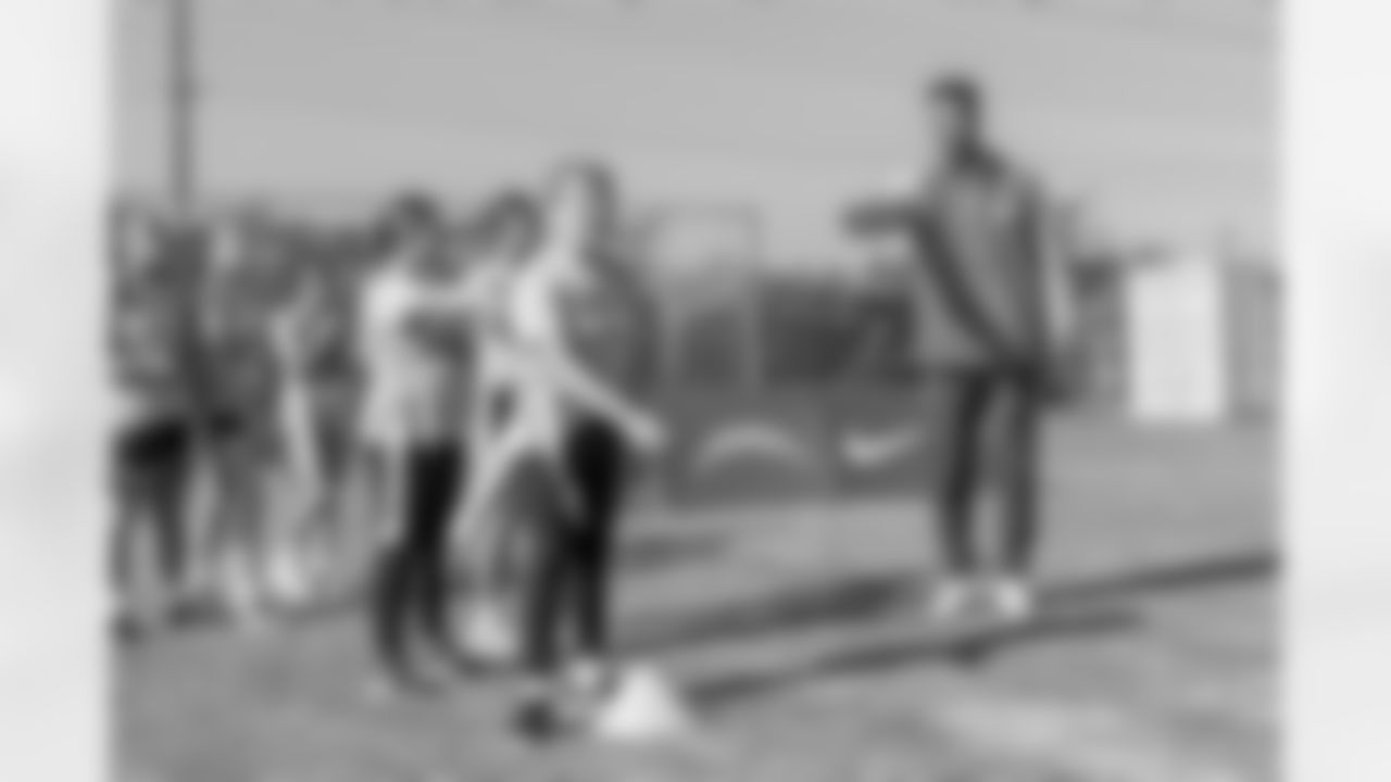 The Los Angeles Chargers host a girls flag football camp on Tuesday, December 02, 2025 at St. Joseph High School in Lakewood, CA.