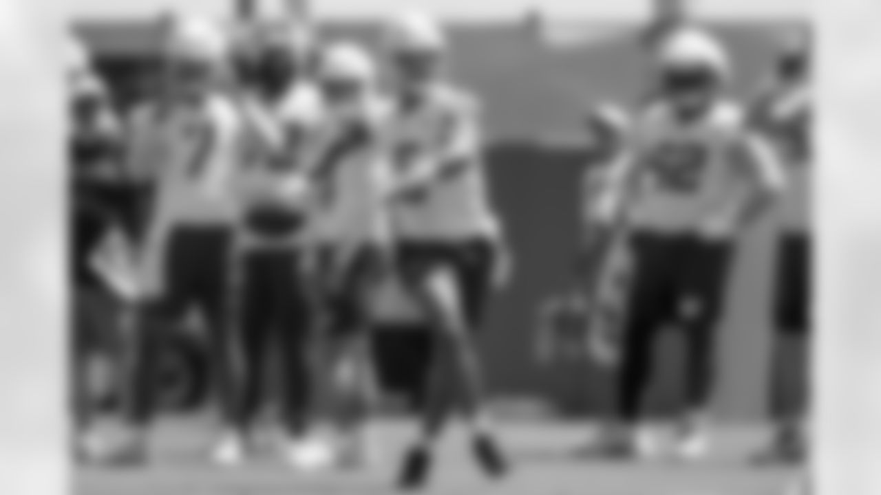 The Los Angeles Chargers practice at Training Camp on Tuesday, August 19, 2025 at The Bolt in El Segundo, CA.