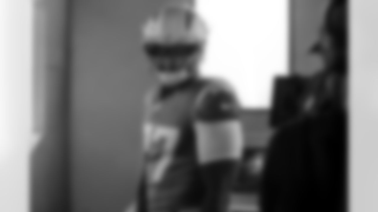 Los Angeles Chargers players pose for photos at the team's annual Media Day on Monday, June 9, 2025 at The Bolt in El Segundo, CA.
