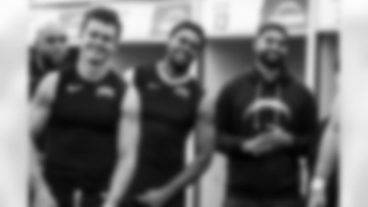 WR Ladd McConkey (15), WR Tre Harris (9) and QB DJ Uiagalelei (7)