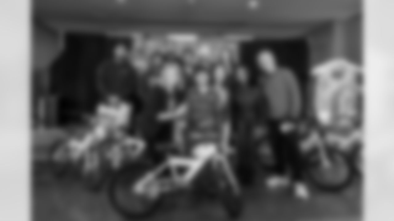 The Los Angeles Chargers host their annual Bikes for Kids event on Monday, December 15, 2025 at Washington Washington Elementary School in Pasadena, CA.