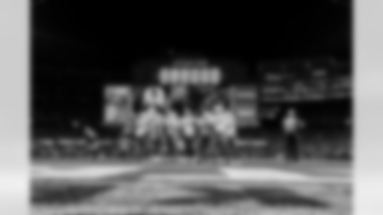 OL Jamaree Salyer (68), TE Oronde Gadsden (86), C Bradley Bozeman (75), G Mekhi Becton (73) and RB Kimani Vidal (30)