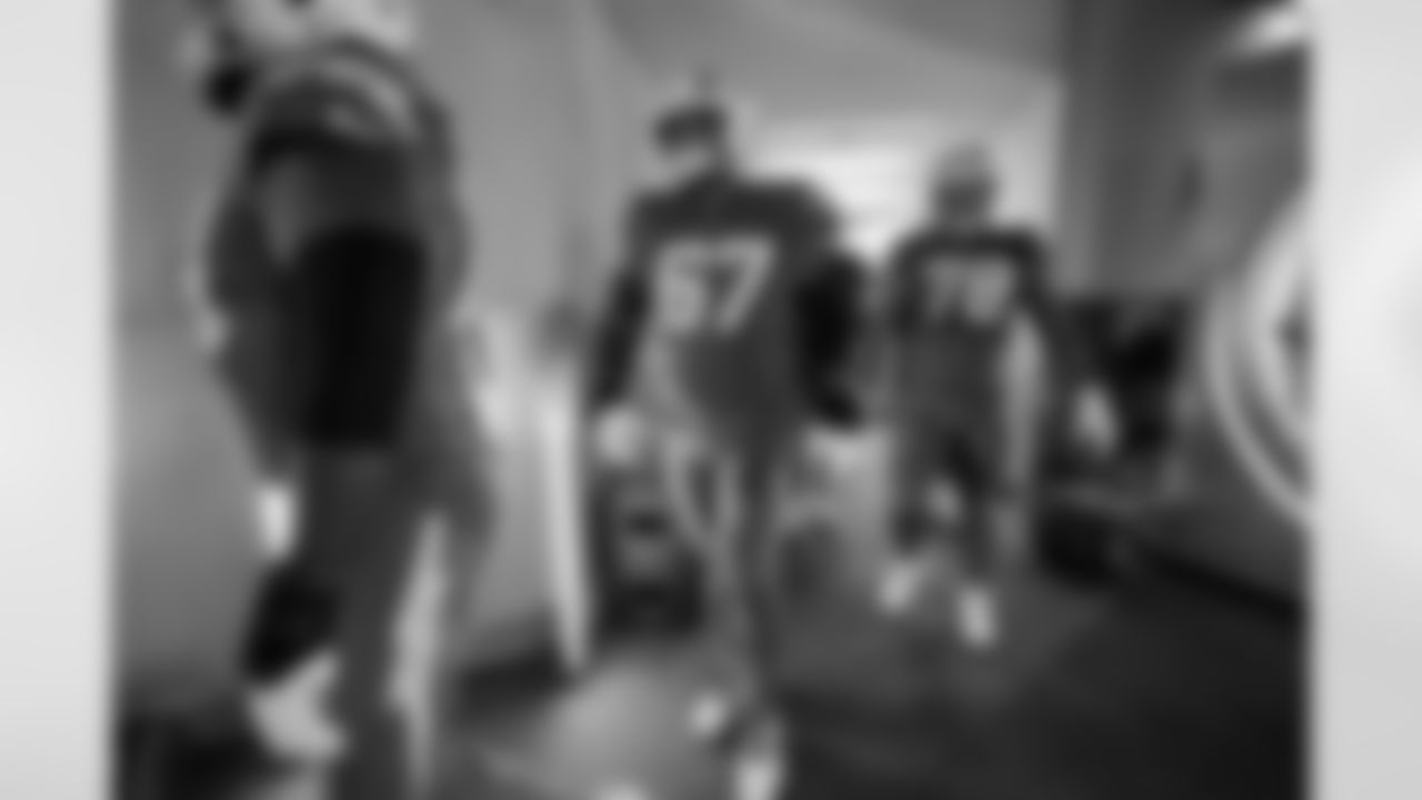 OL Foster Sarell (67) and C Andre James (78)