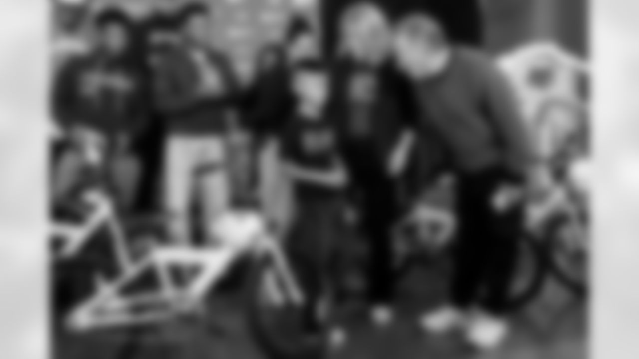 The Los Angeles Chargers host their annual Bikes for Kids event on Monday, December 15, 2025 at Washington Washington Elementary School in Pasadena, CA.