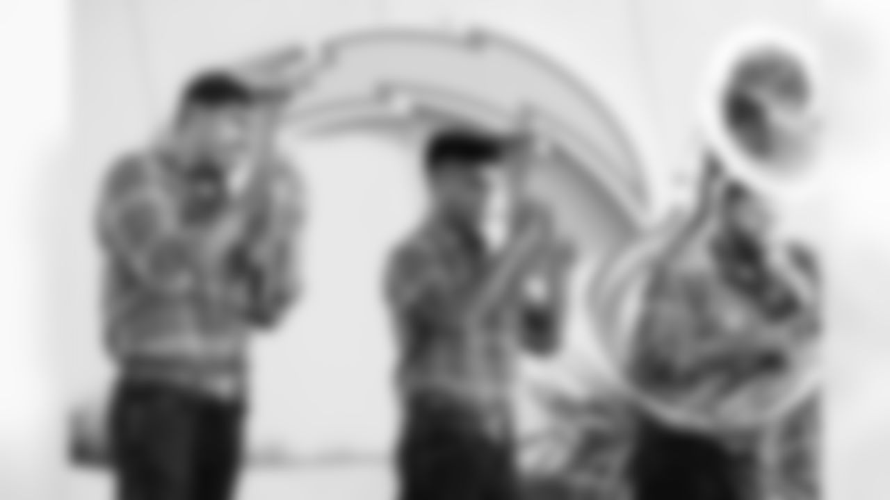 Members of the Chargers "Team Banda" are photographed on Thursday, August 29, 2024 at The Bolt in El Segundo, CA.