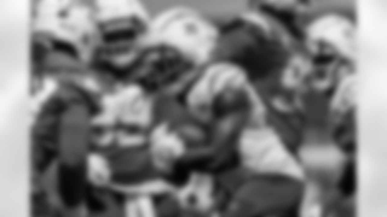 The Los Angeles Chargers practice at Training Camp on Tuesday, August 19, 2025 at The Bolt in El Segundo, CA.