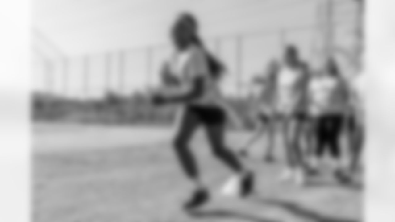 The Los Angeles Chargers host a girls flag football camp on Tuesday, December 02, 2025 at St. Joseph High School in Lakewood, CA.