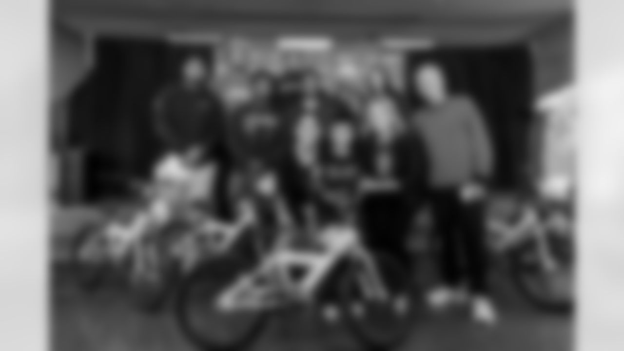 The Los Angeles Chargers host their annual Bikes for Kids event on Monday, December 15, 2025 at Washington Washington Elementary School in Pasadena, CA.