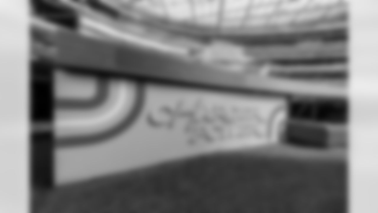 SoFi Stadium is photographed as it is converted to the 2025 Charger Power look on Friday, October 17, 2025 at SoFi Stadium in Inglewood, CA.