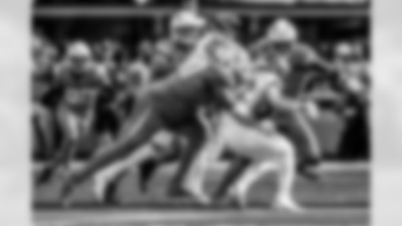 Take a look back at the Chargers Week 5 matchup with the Commanders in monochrome!