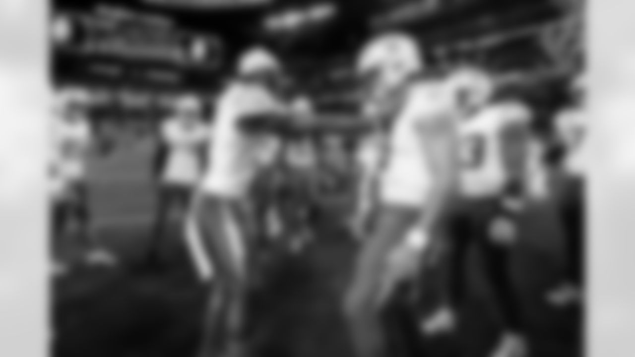 S Derwin James Jr. (3) and QB Justin Herbert (10)