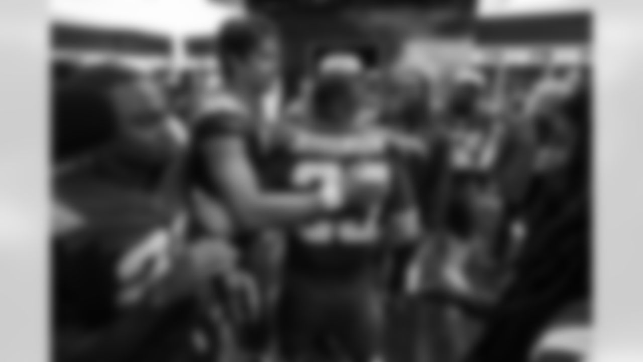 CB Tarheeb Still (29), QB Justin Herbert (10) and S Tony Jefferson (23)