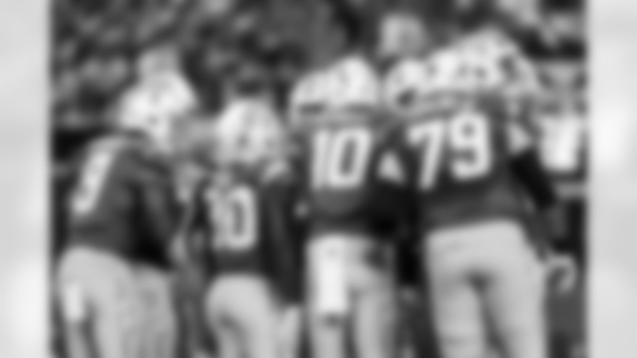 WR Tre Harris (9), RB Kimani Vidal (30), QB Justin Herbert (10) and T Trey Pipkins III (79)