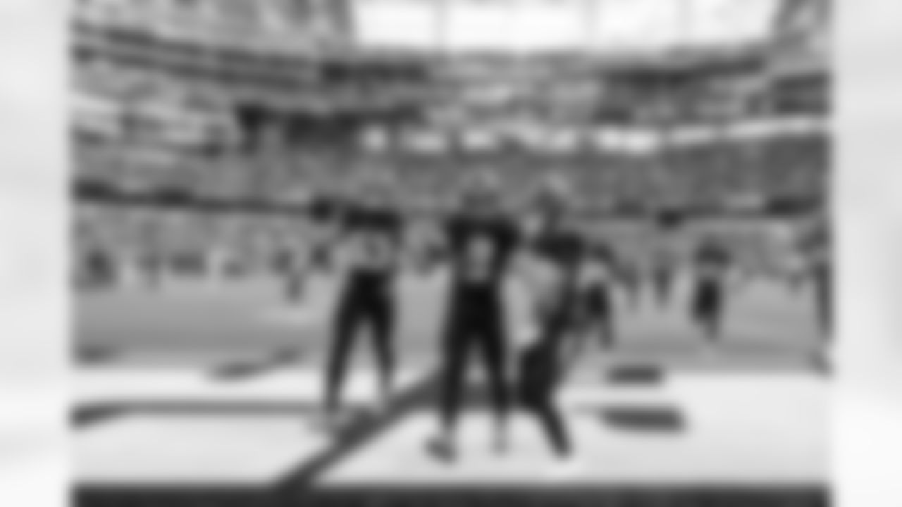 LB Del'Shawn Phillips (53), DB Elijah Molden (2) and CB Tarheeb Still (29)