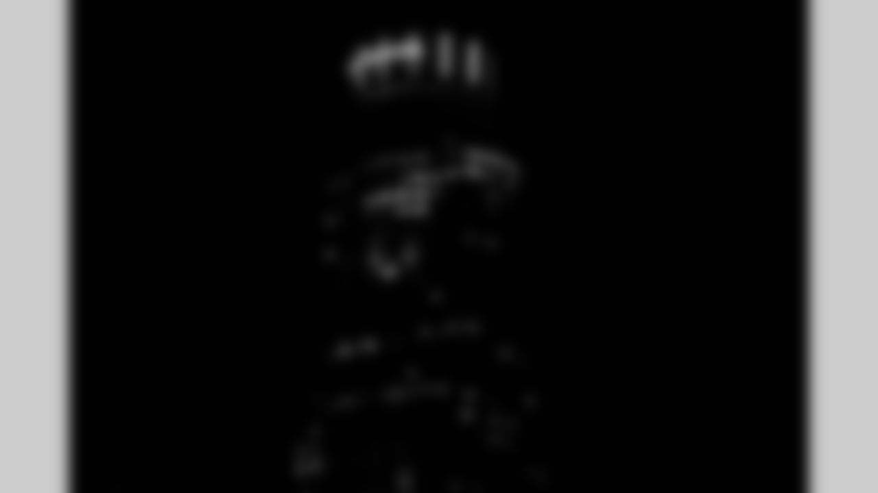 US Bank Tower is lit up for the Los Angeles Chargers on Thursday, January 8, 2026 in Los Angeles, CA.