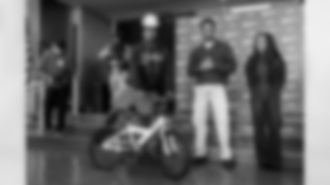 The Los Angeles Chargers host their annual Bikes for Kids event on Monday, December 15, 2025 at Washington Washington Elementary School in Pasadena, CA.