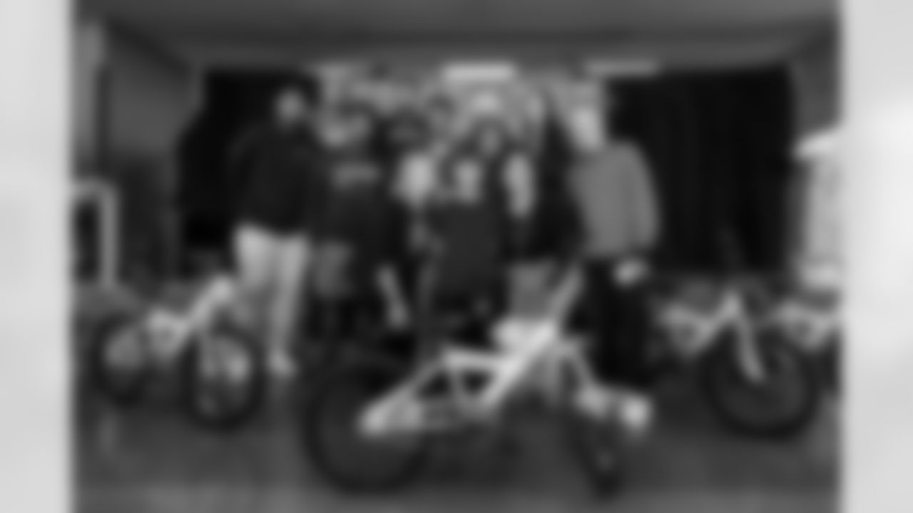 The Los Angeles Chargers host their annual Bikes for Kids event on Monday, December 15, 2025 at Washington Washington Elementary School in Pasadena, CA.