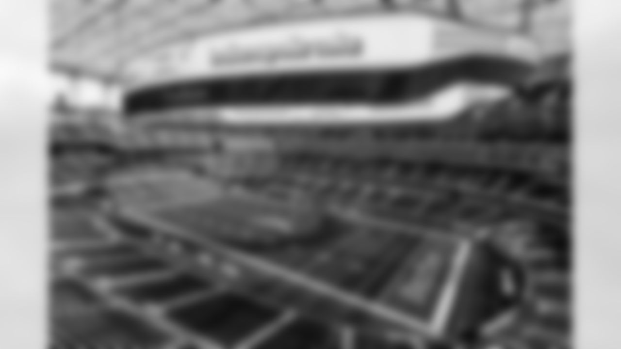 SoFi Stadium is photographed as it is converted to the 2025 Charger Power look on Friday, October 17, 2025 at SoFi Stadium in Inglewood, CA.