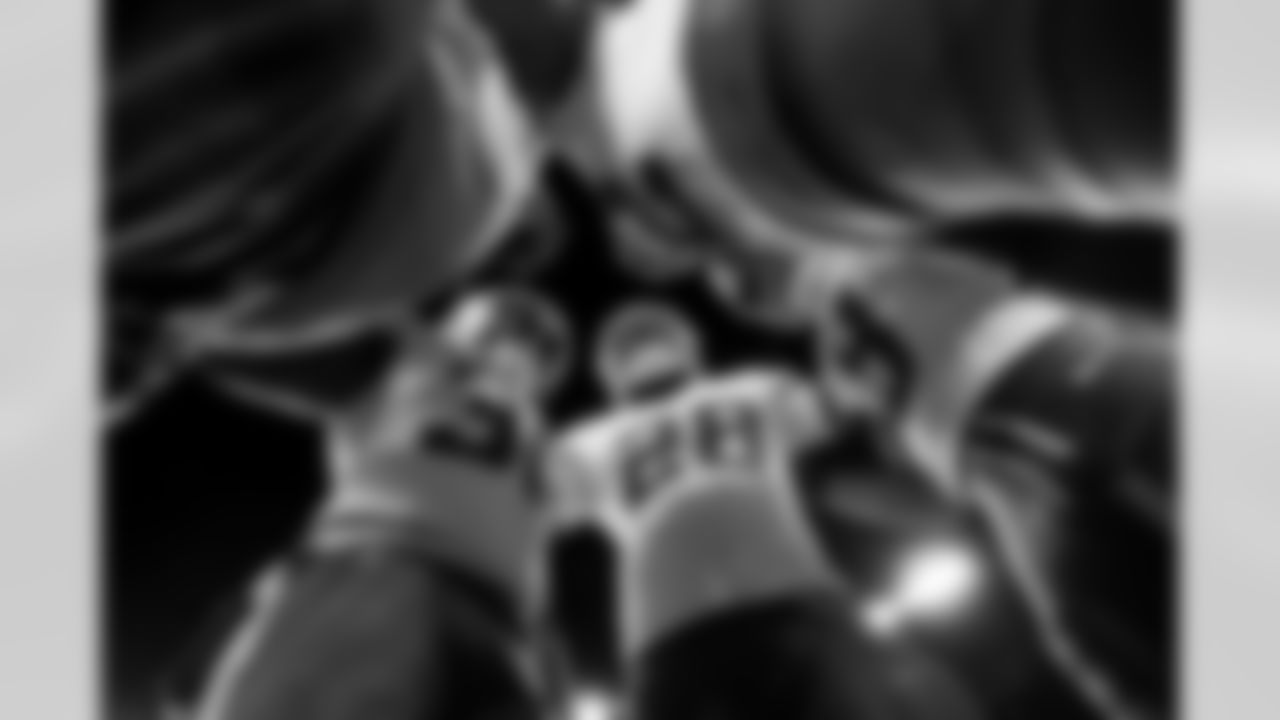 RB Hassan Haskins (28), RB Kimani Vidal (30) and RB Omarion Hampton (8)