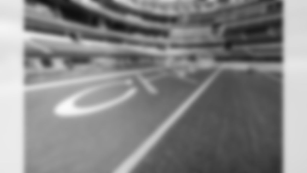 SoFi Stadium is photographed as it is converted to the 2025 Charger Power look on Friday, October 17, 2025 at SoFi Stadium in Inglewood, CA.