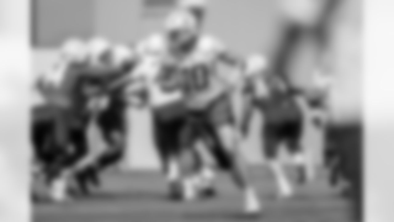 The Los Angeles Chargers practice at Training Camp on Tuesday, August 19, 2025 at The Bolt in El Segundo, CA.