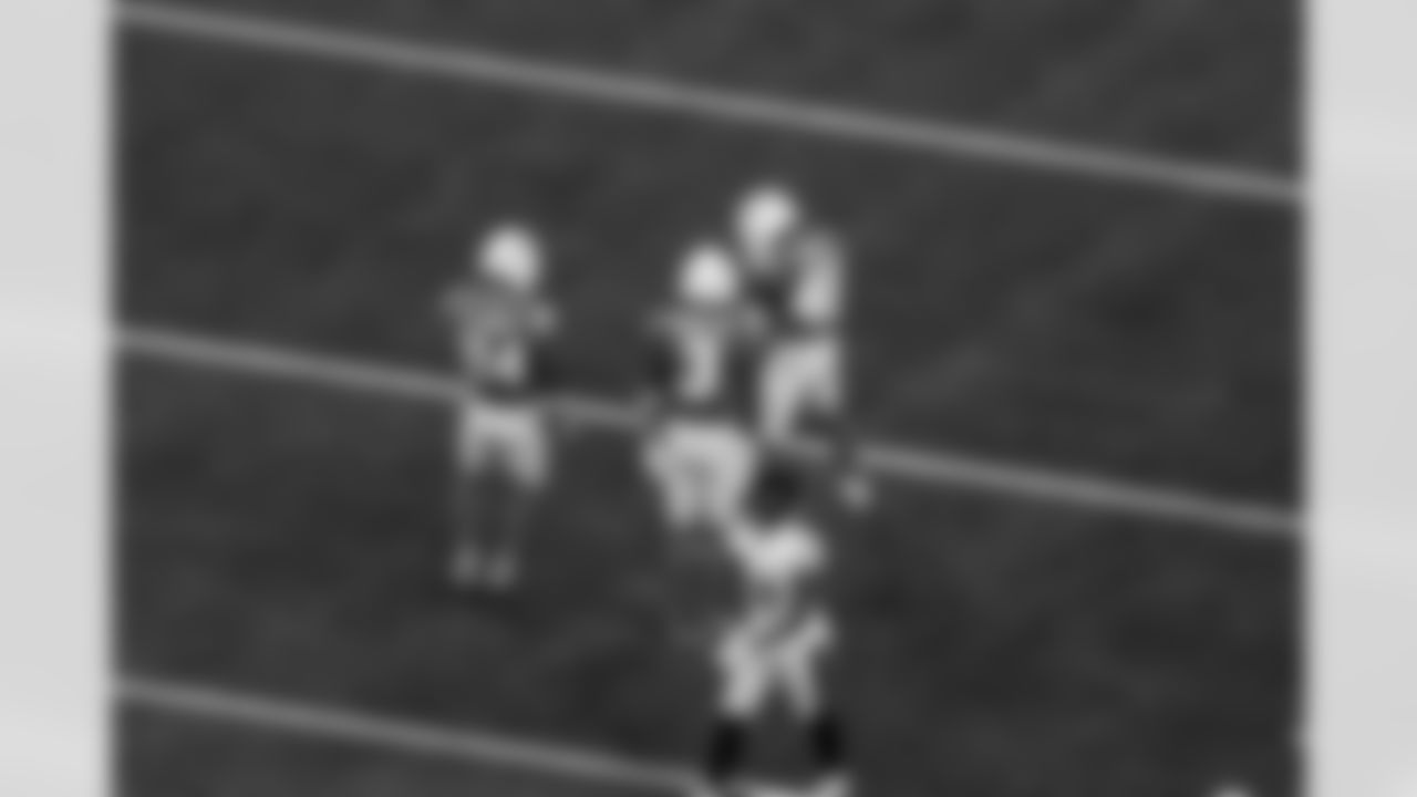 CB Benjamin St-Juste (24), S Derwin James Jr. (3) and CB Nikko Reed (46)