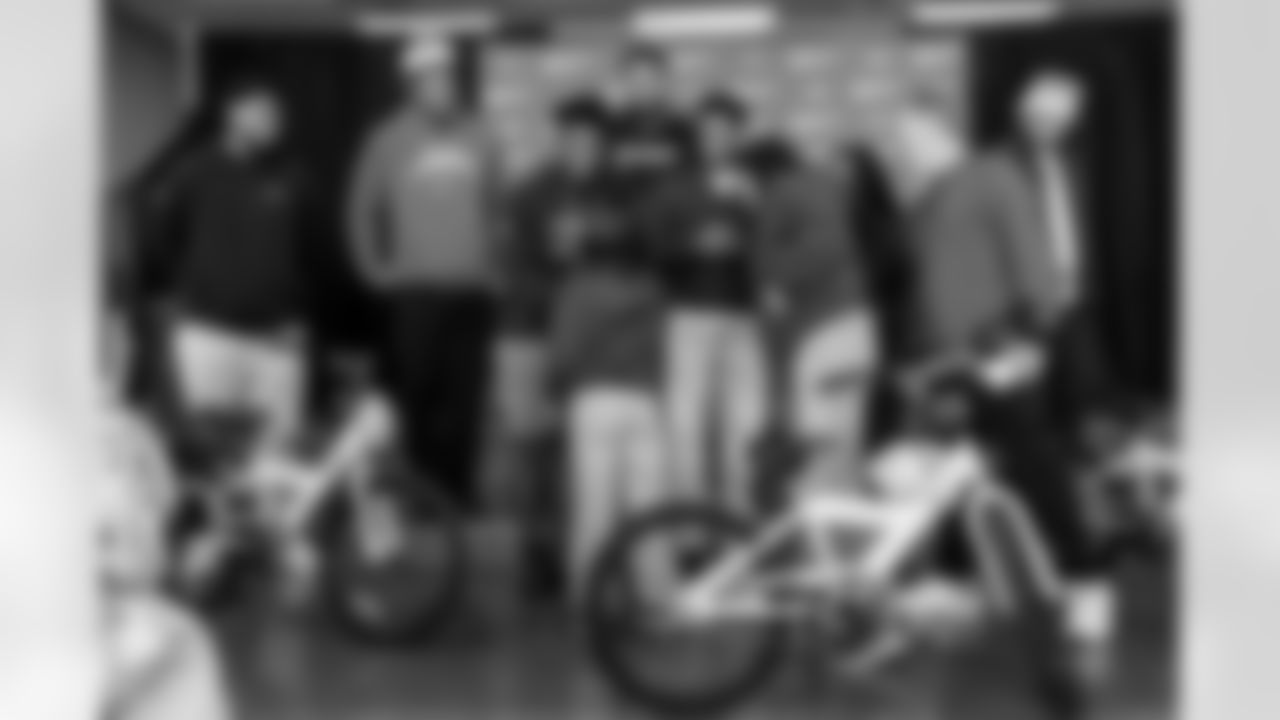 The Los Angeles Chargers host their annual Bikes for Kids event on Monday, December 15, 2025 at Washington Washington Elementary School in Pasadena, CA.