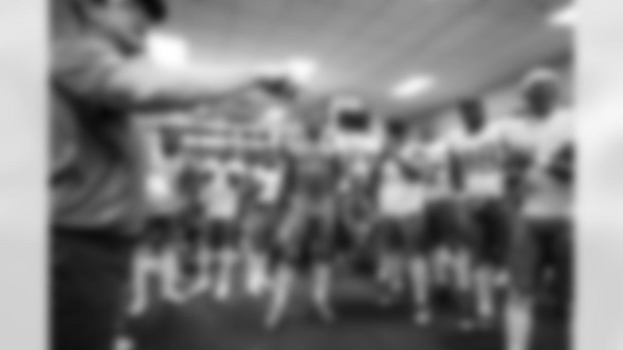 Head Coach Jim Harbaugh and S Derwin James Jr. (3)