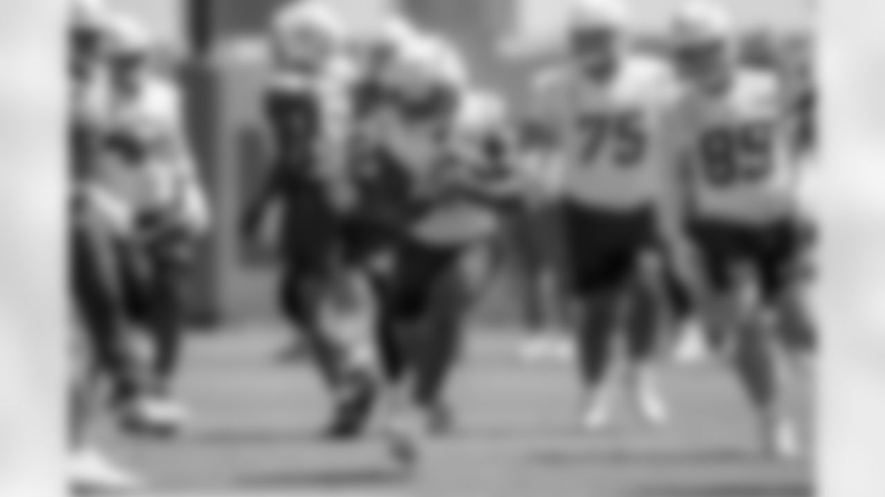 The Los Angeles Chargers practice at Training Camp on Tuesday, August 19, 2025 at The Bolt in El Segundo, CA.