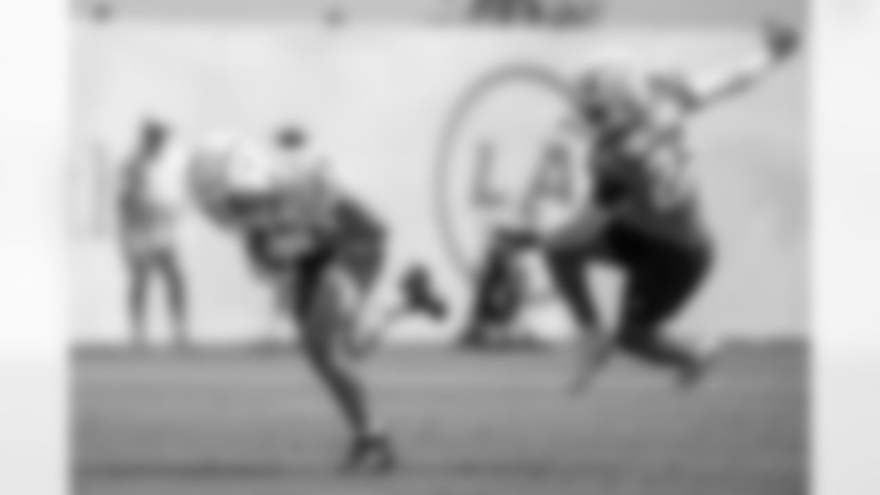 The Los Angeles Chargers practice at Training Camp on Thursday, August 21, 2025 at The Bolt in El Segundo, CA.