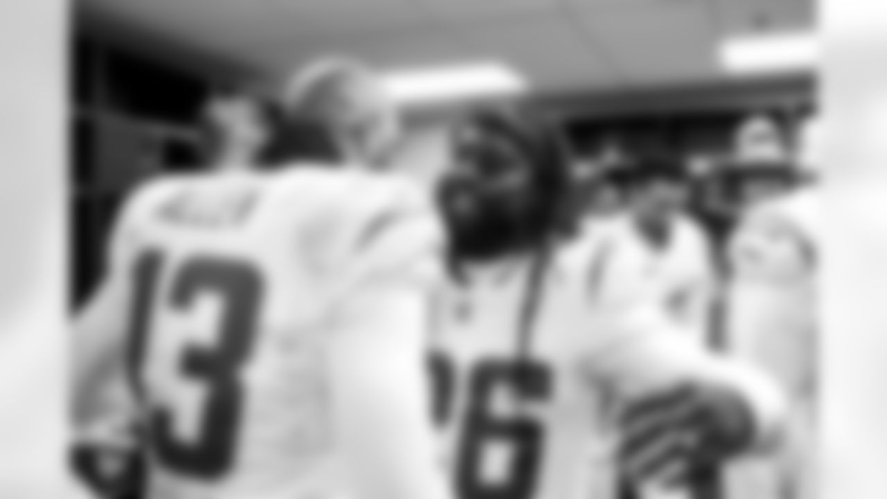 WR Keenan Allen (13) and CB Donte Jackson (26)