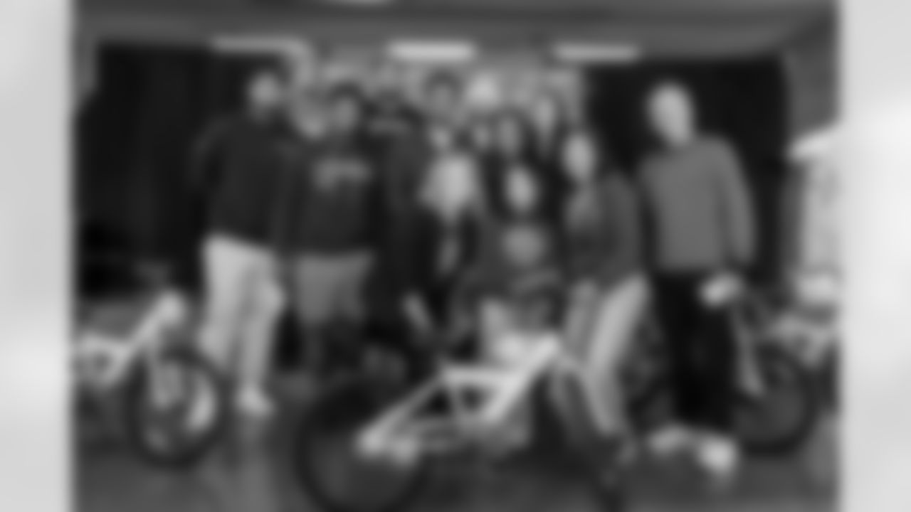 The Los Angeles Chargers host their annual Bikes for Kids event on Monday, December 15, 2025 at Washington Washington Elementary School in Pasadena, CA.