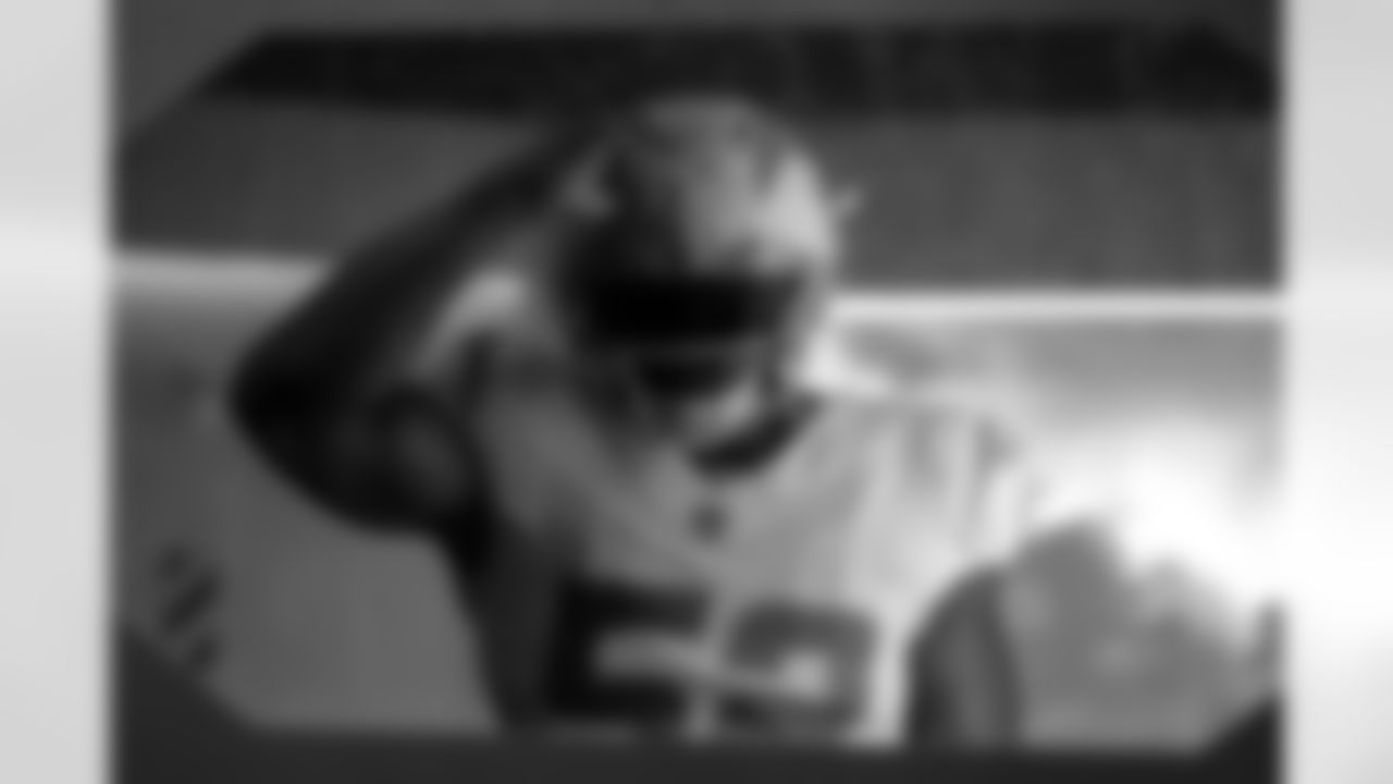 Los Angeles Chargers players pose for photos at the team's annual Media Day on Monday, June 9, 2025 at The Bolt in El Segundo, CA.