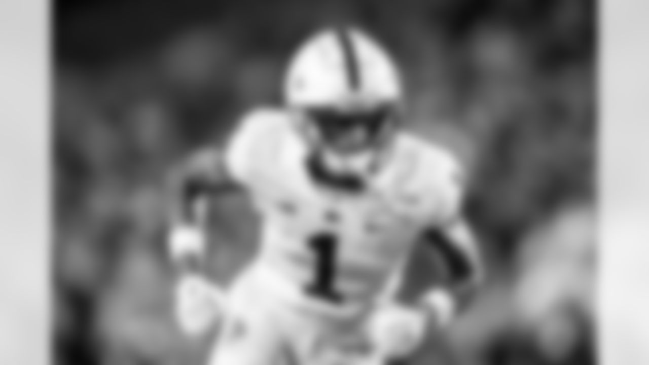 Penn State wide receiver KeAndre Lambert-Smith (1) during an NCAA football game on Thursday, Sept. 1, 2022, in West Lafayette, Ind. (AP Photo/Doug McSchooler)