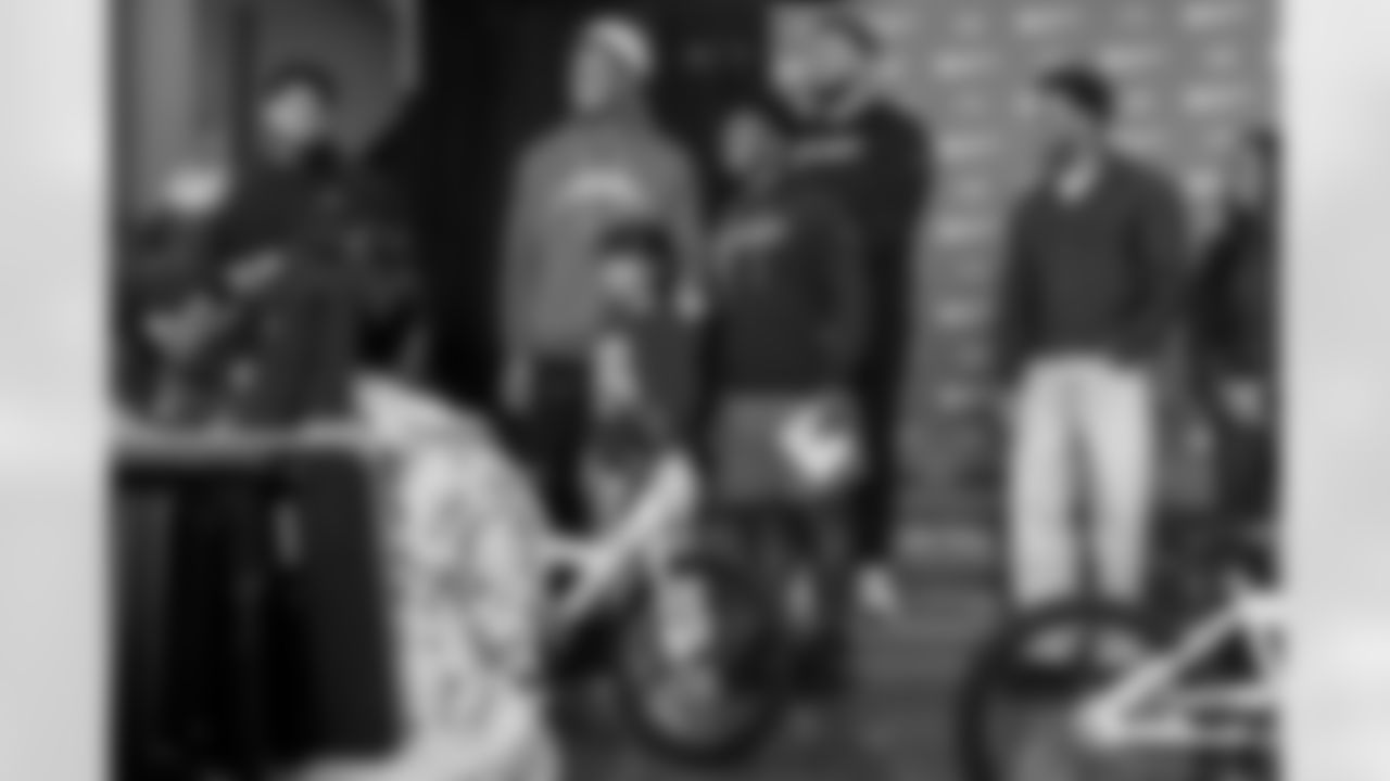 The Los Angeles Chargers host their annual Bikes for Kids event on Monday, December 15, 2025 at Washington Washington Elementary School in Pasadena, CA.