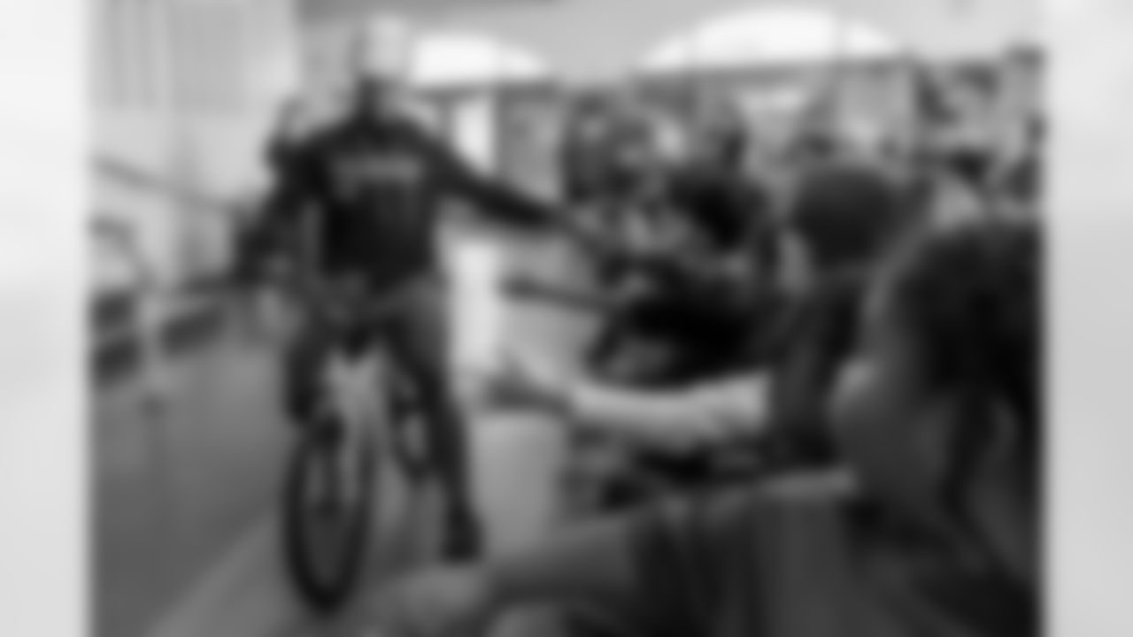 The Los Angeles Chargers host their annual Bikes for Kids event on Monday, December 15, 2025 at Washington Washington Elementary School in Pasadena, CA.