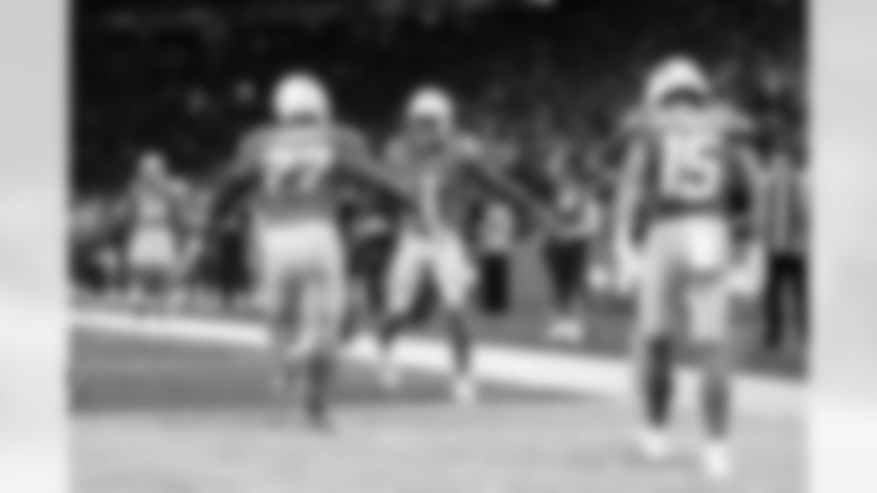 G Zion Johnson (77), WR Quentin Johnston (1) and WR Ladd McConkey (15)