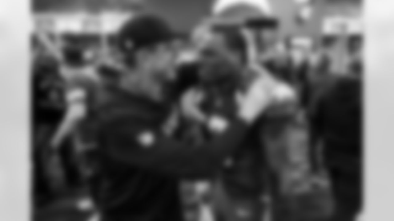 Head Coach Jim Harbaugh and S Derwin James Jr. (3)