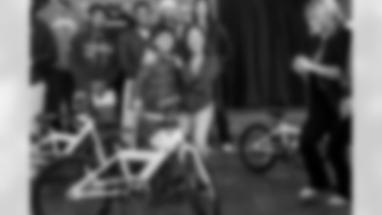 The Los Angeles Chargers host their annual Bikes for Kids event on Monday, December 15, 2025 at Washington Washington Elementary School in Pasadena, CA.