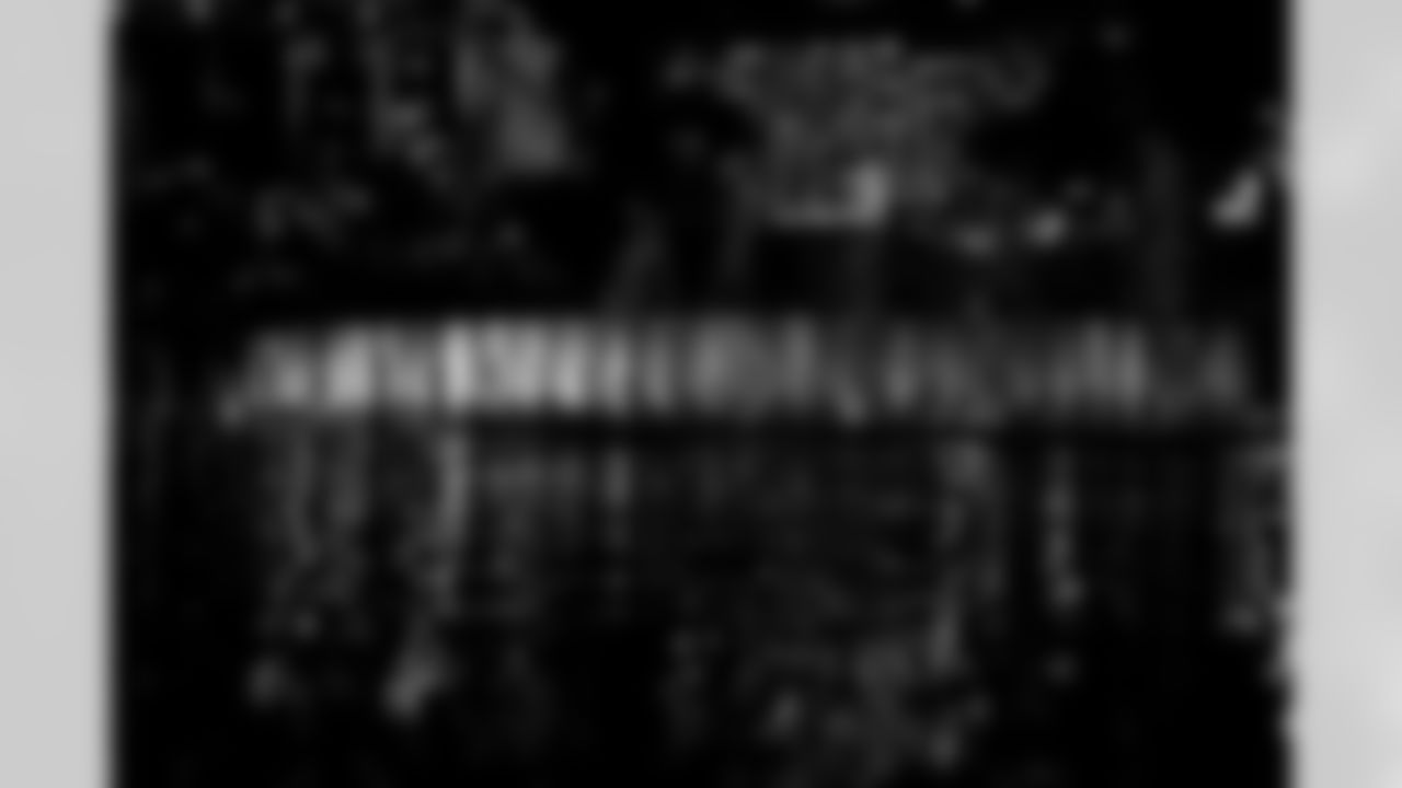 Grand Park is lit up for the Los Angeles Chargers on Thursday, January 8, 2026 in Los Angeles, CA.