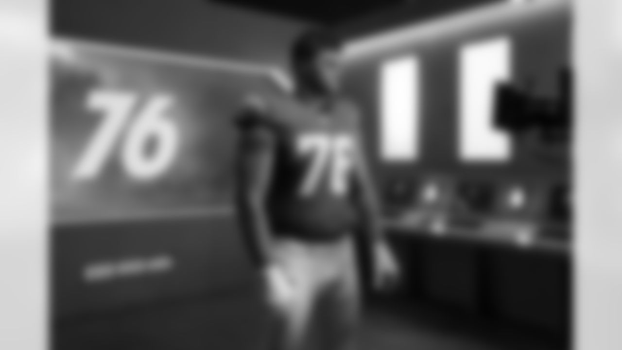 Los Angeles Chargers players pose for photos at the team's annual Media Day on Monday, June 9, 2025 at The Bolt in El Segundo, CA.