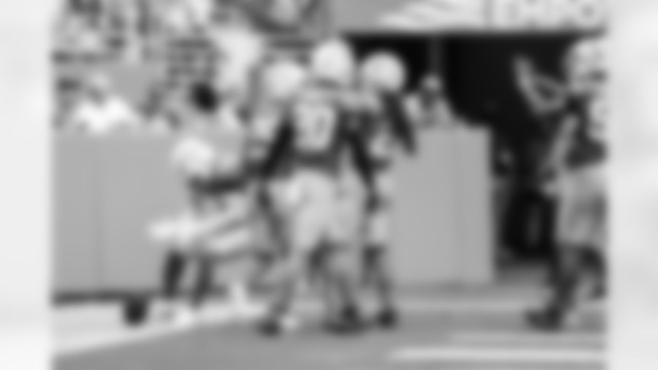 CB Benjamin St-Juste (24), CB Tarheeb Still (29), CB Cam Hart (20) and CB Donte Jackson (26)