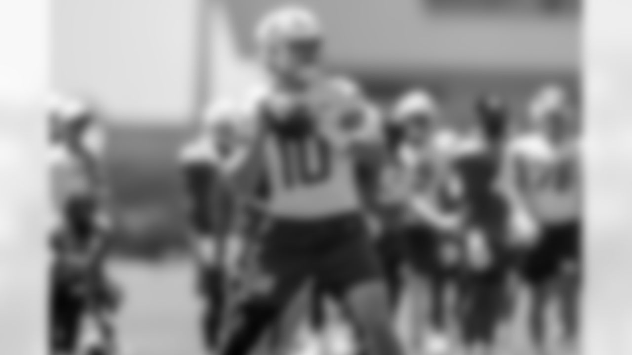 The Los Angeles Chargers practice at Training Camp on Tuesday, August 19, 2025 at The Bolt in El Segundo, CA.